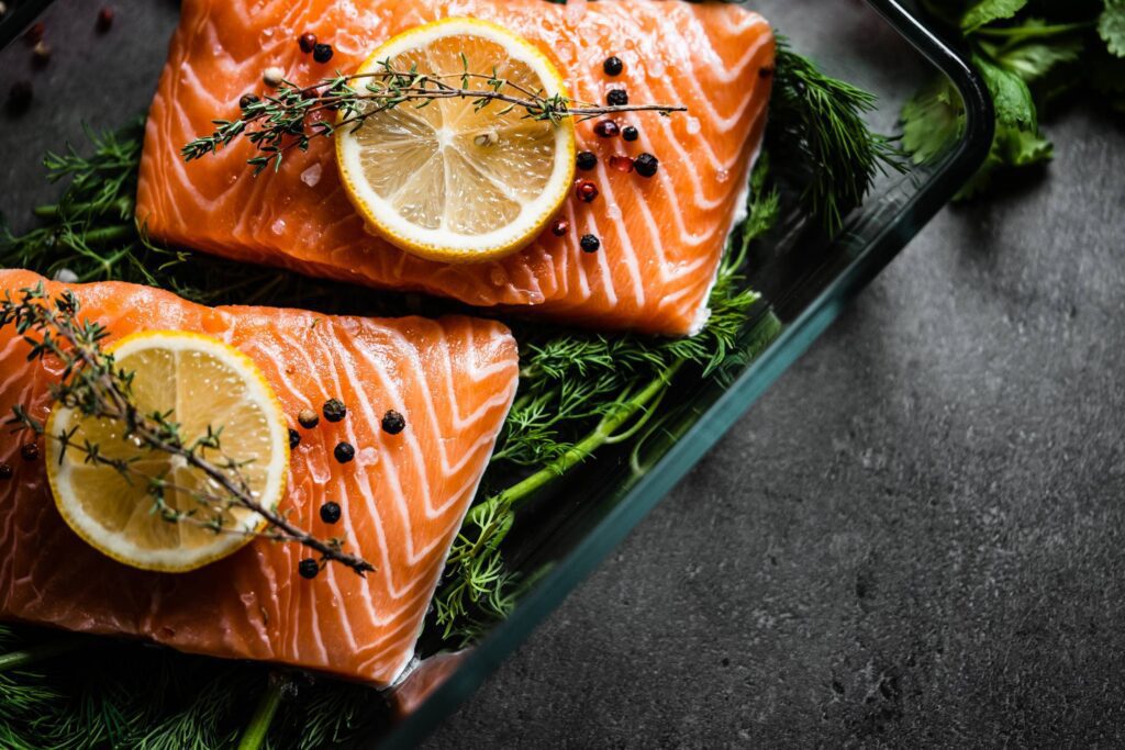 Salmon Fillets Ready for Baking Free Photo