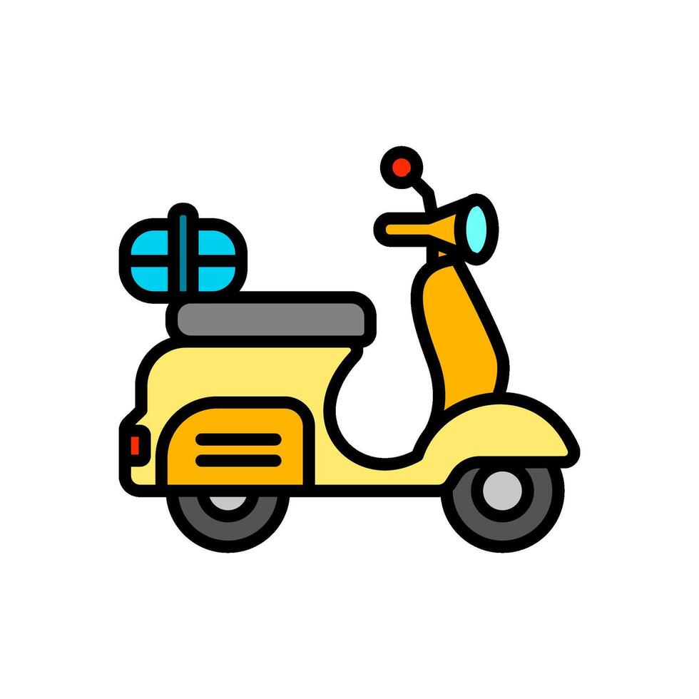 scooter, colored line icon, isolated background Stock Free