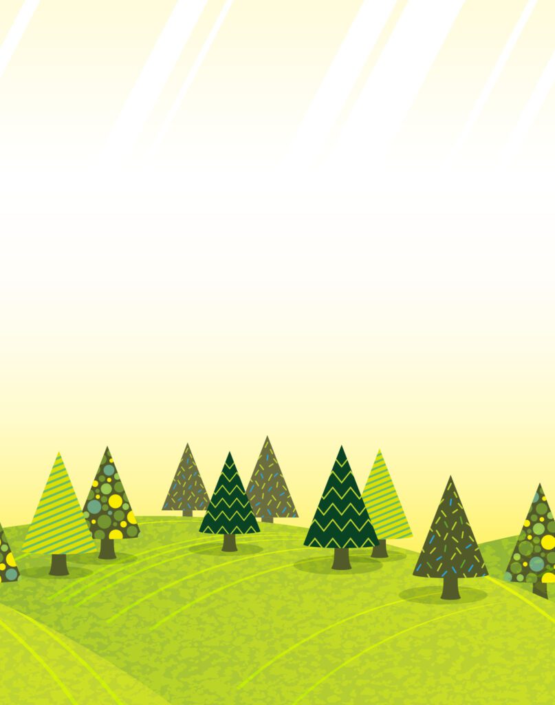 Vector Seamless Hilly Spring Forest Background Illustration. Horizontally Repeatable. Free Vector