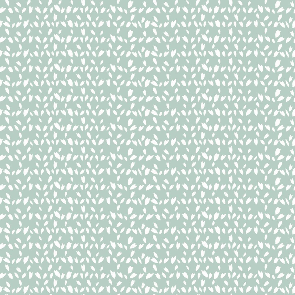 Seamless pattern with striped lines with tiny shapes drops, spots, polka dots. Vector hand drawn sketch. Simple pastel green background with random snowflakes, circles. Template for designs print Free Vector