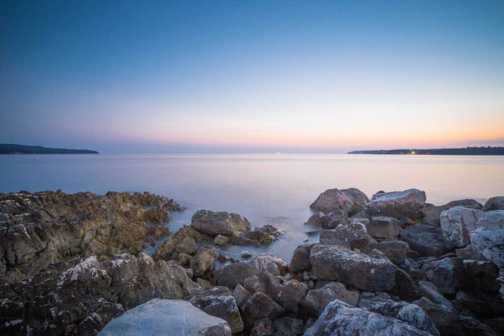 Seaside Rocks Sunset Free Photo