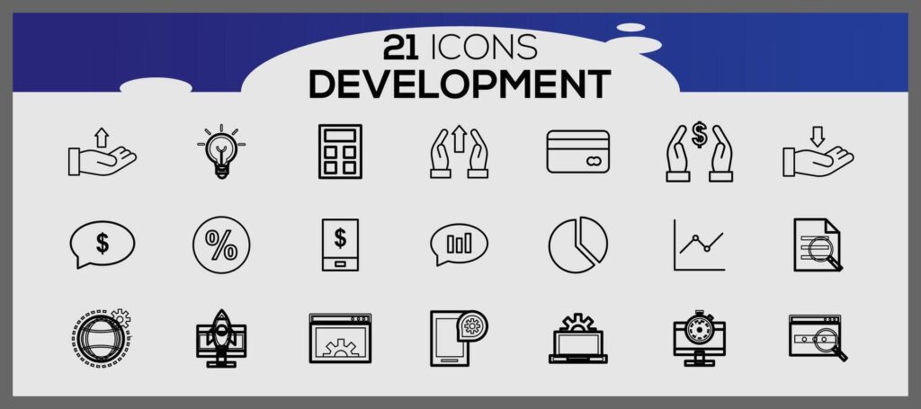 seo and development icons set web design icons set simple set seo and development line icons Stock Free