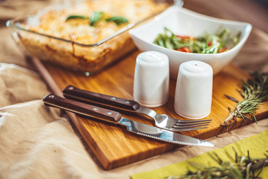 Served Table with Cutlery Close Up Free Photo