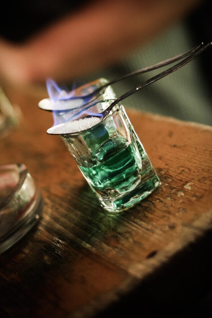 Serving Absinthe with Fire Ritual Free Photo