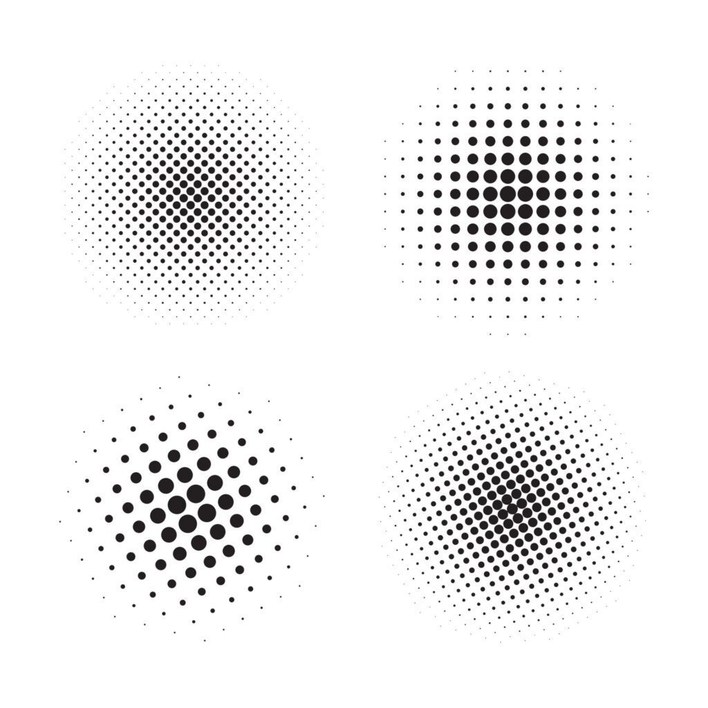 Set halftone dots backgrounds. vector illustration Free Vector