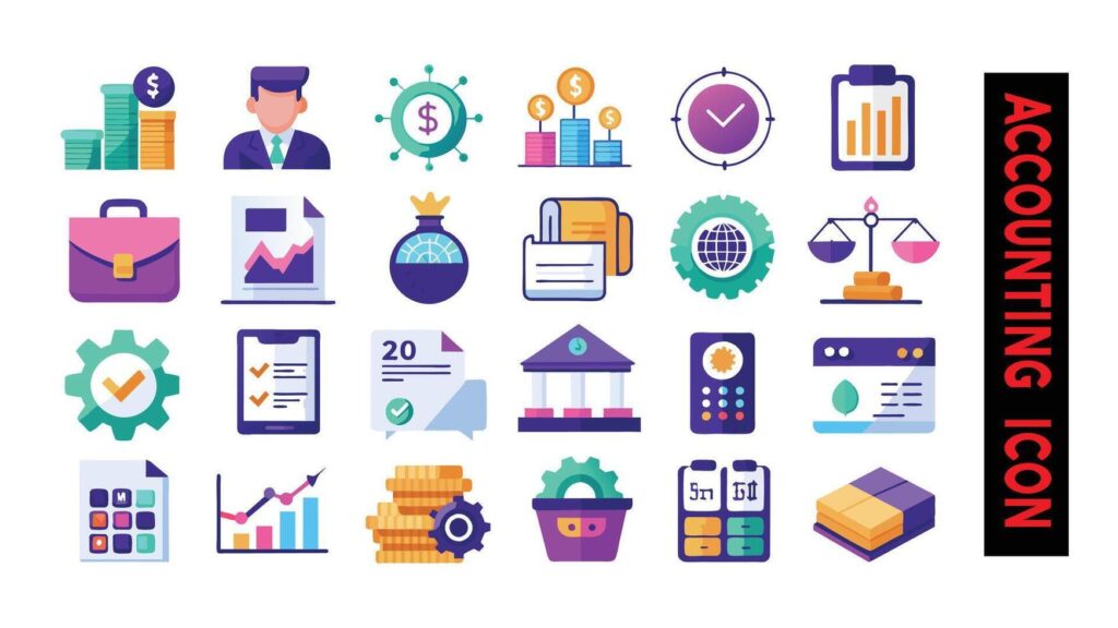 Set of business and finance icons . Business and finance icon pack vector Stock Free