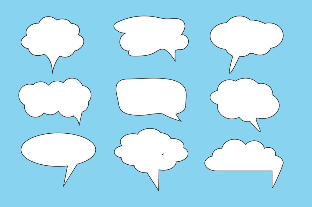 Set of callout, speech bubbles, chats, elements icons Stock Free