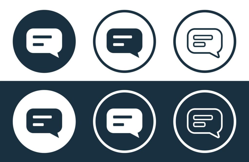 Set of Chat icons isolated flat and outline style illustration Stock Free