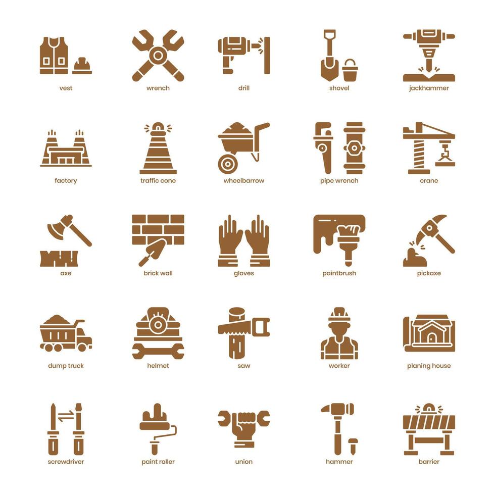 set of construction vector icon Stock Free