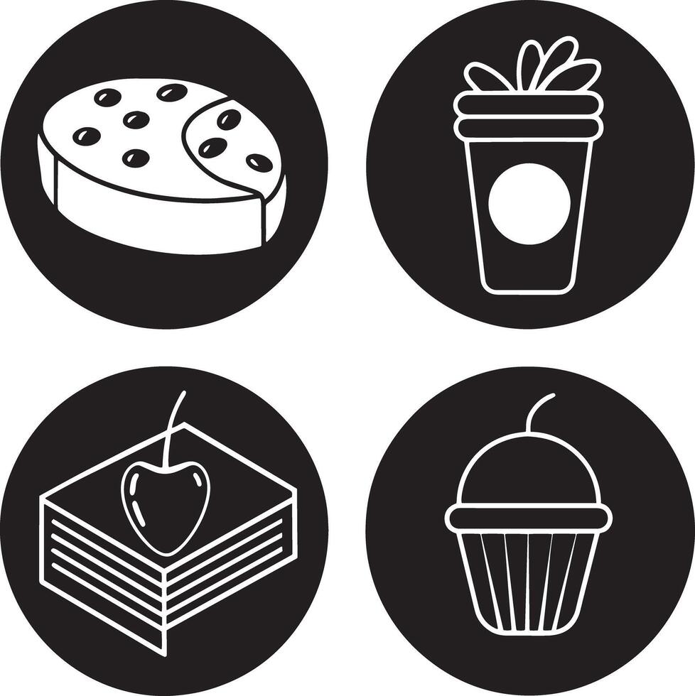 set of fast food icon illustration on white background Stock Free