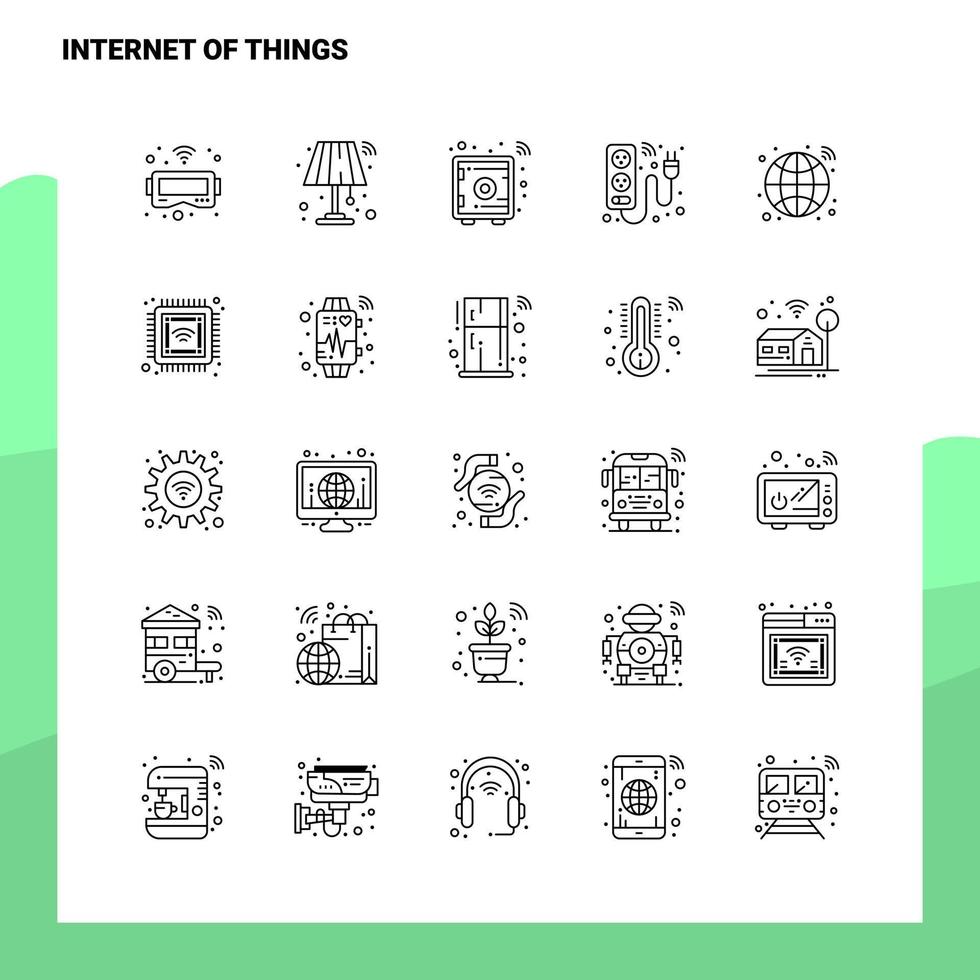 Set of Internet Of Things Line Icon set 25 Icons Vector Minimalism Style Design Black Icons Set Linear pictogram pack Stock Free