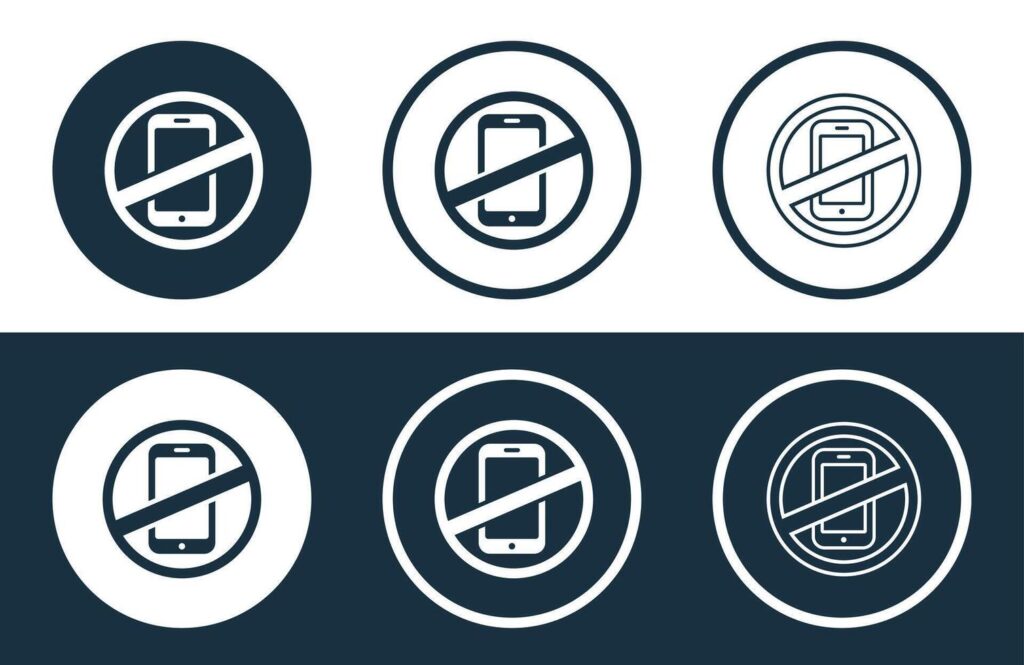 Set of Mobile Resistant icons isolated flat and outline style illustration Stock Free