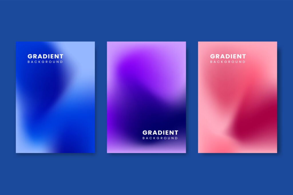 Set of Modern Grainy Gradient Background Free Vector