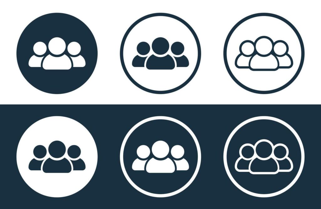 Set of People icons isolated flat and outline style illustration Stock Free