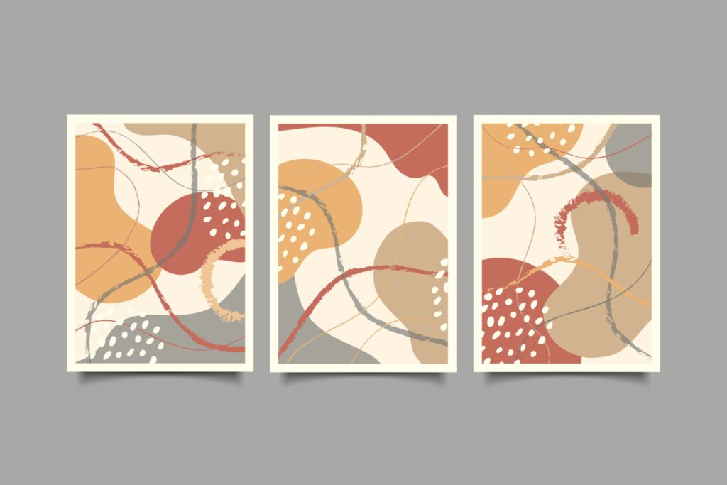 Set of poster modern abstract organic shapes design Free Vector