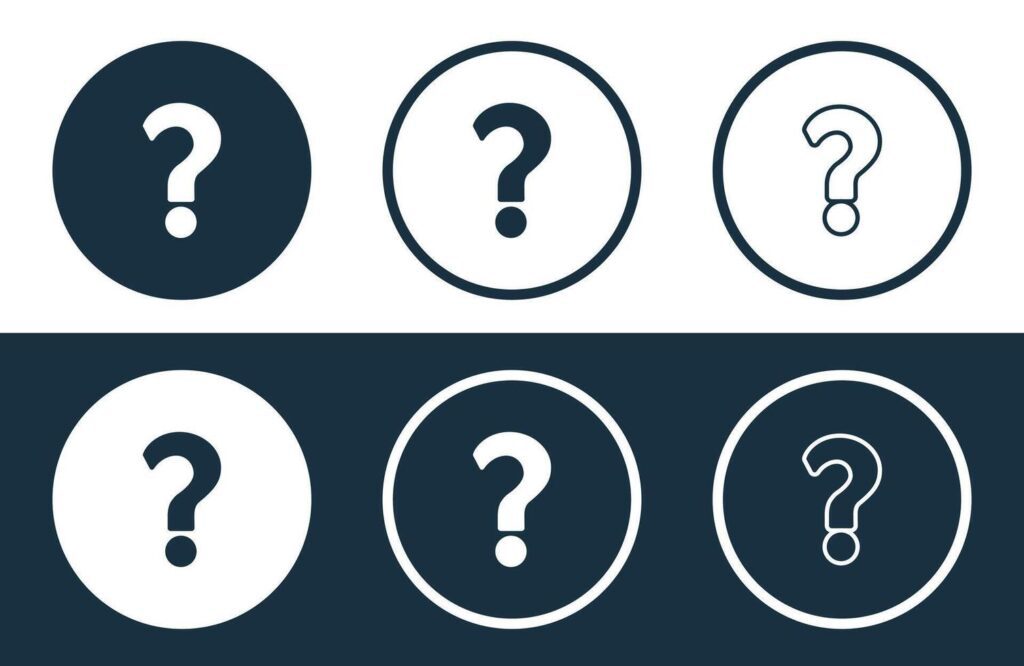 Set of Question Mark icons isolated flat and outline style illustration Stock Free