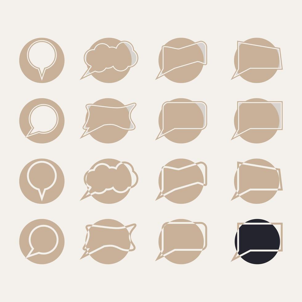 Set of speech bubble icons. Vector illustration. Set of empty speech bubbles. Stock Free