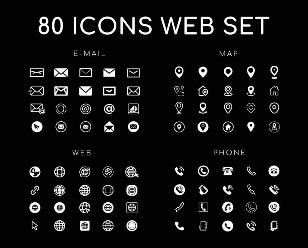 Set of web icons Stock Free