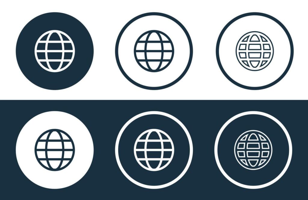 Set of Website icons isolated flat and outline style illustration Stock Free