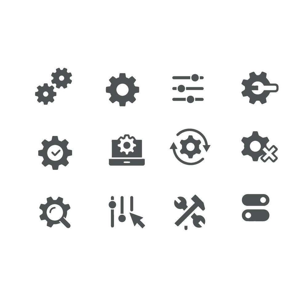 Setting gear icon set Stock Free