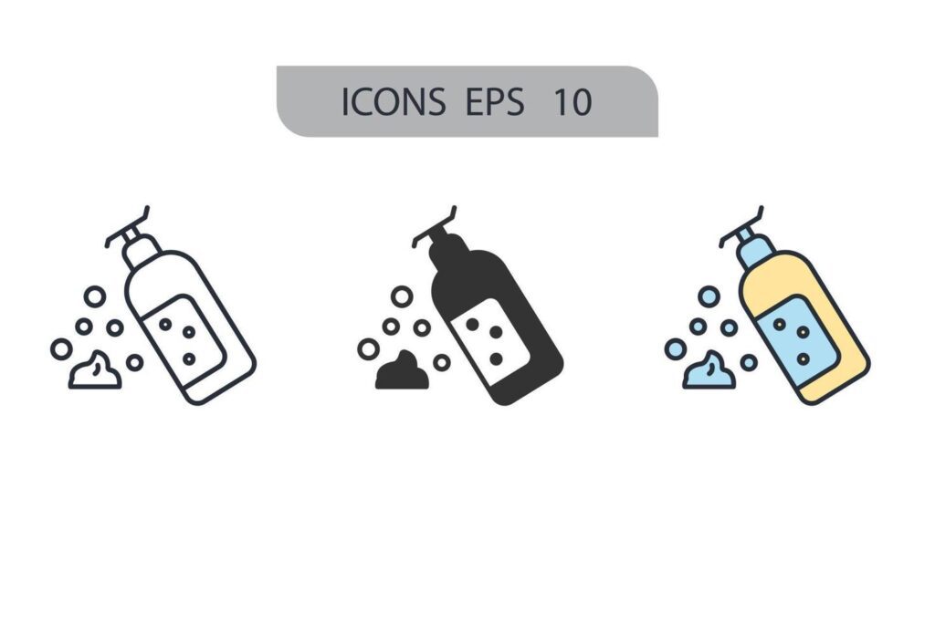 shampoo icons symbol vector elements for infographic web Stock Free