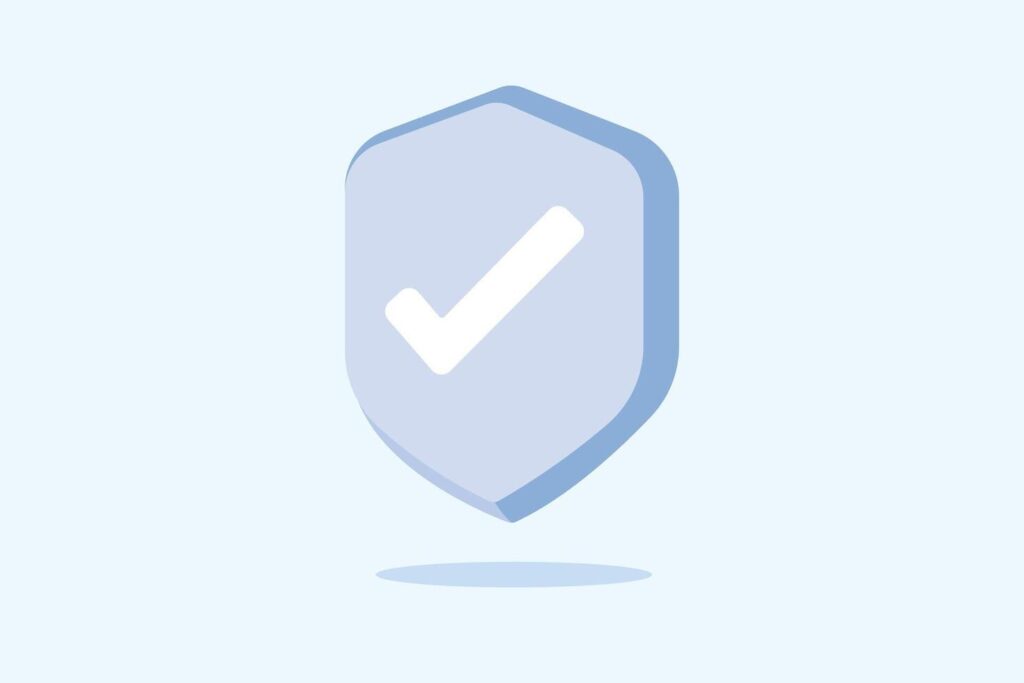 Shield icons, security shields logotypes with check mark. Security shield symbols. illustration. Stock Free