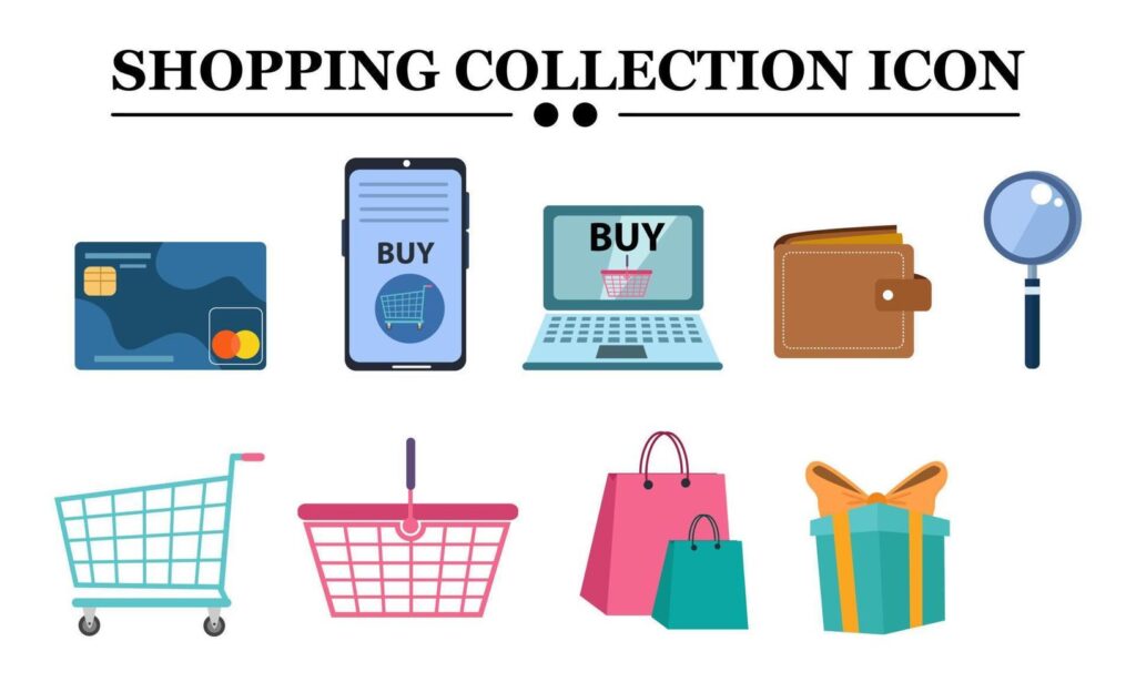 Shopping collection icon Stock Free