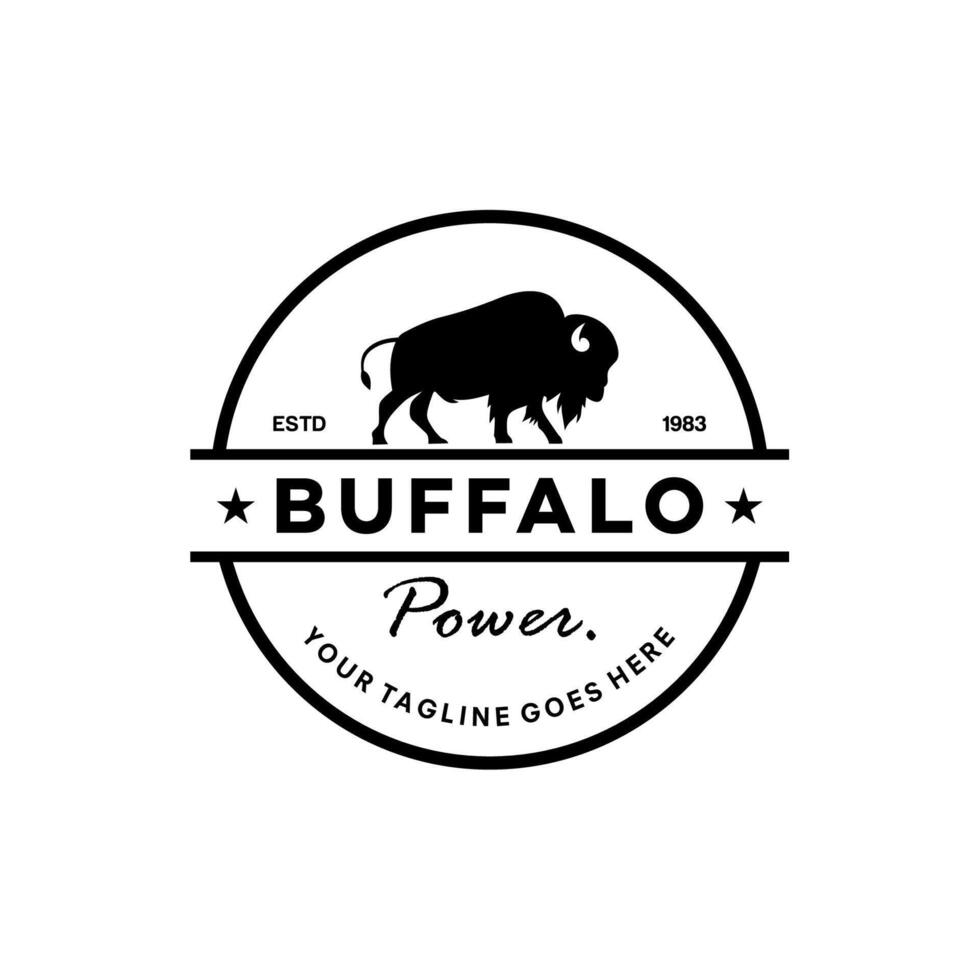 Silhouette buffalo icon illustration design Stock Free