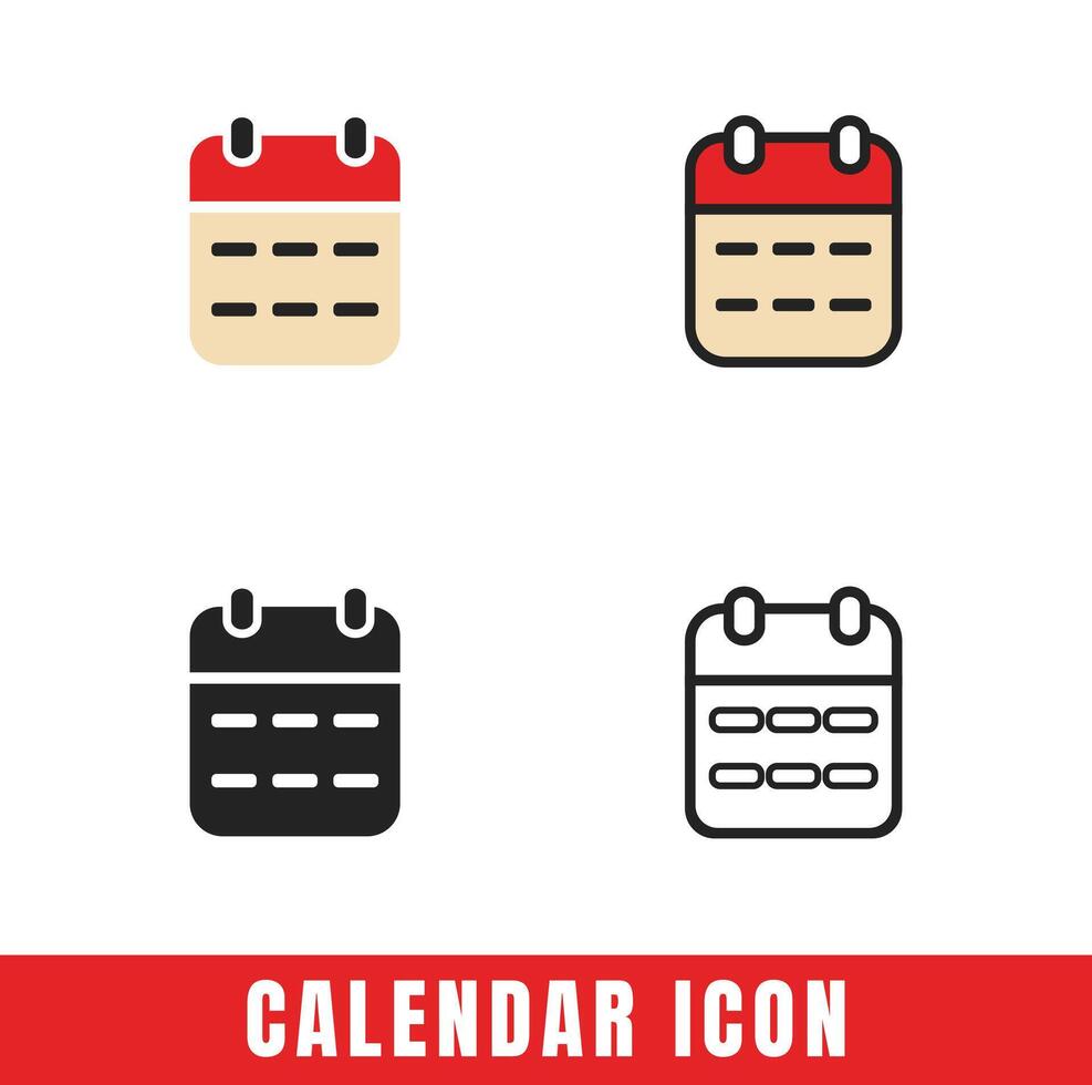 Simple Calendar icons in different designs set Stock Free