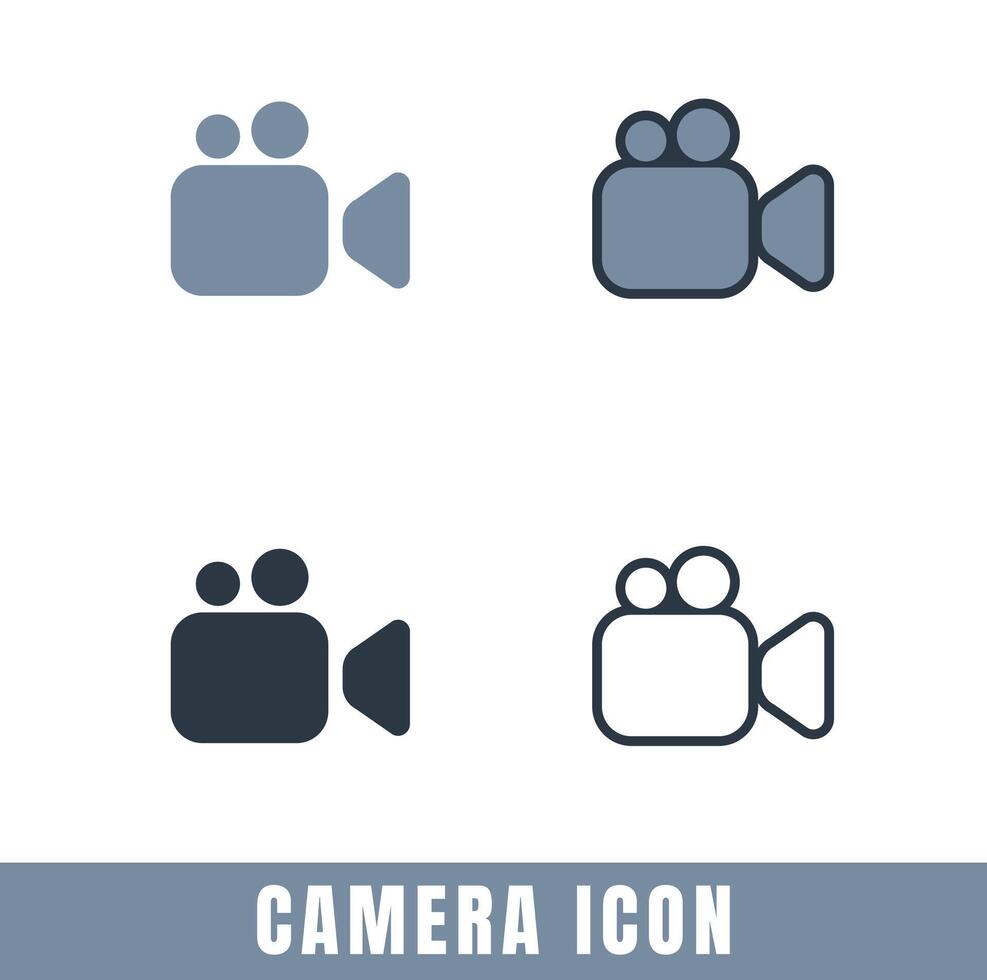 Simple Camera icons in different designs set Stock Free