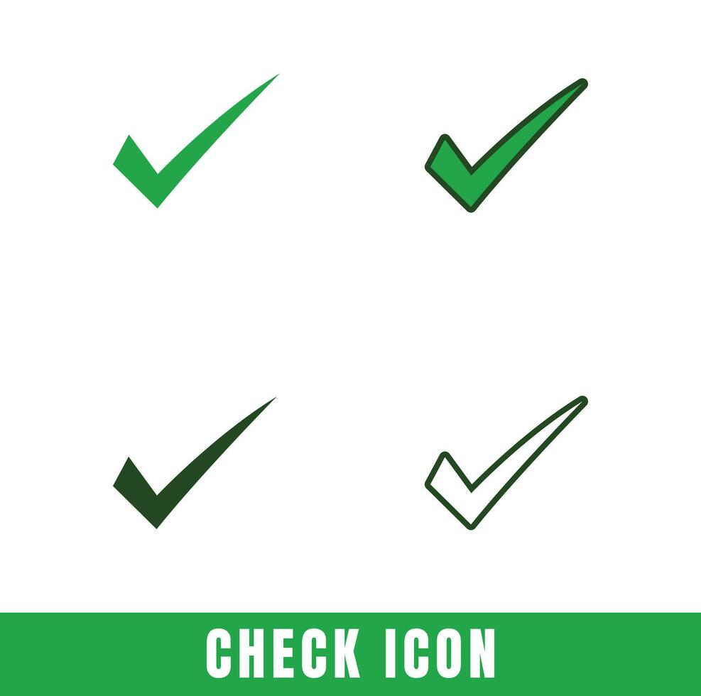 Simple Check icons in different designs set Stock Free