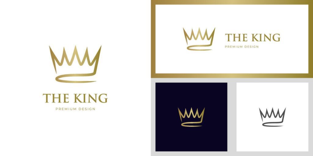 simple Crown Logo icon design for Royal King Queen abstract Logo symbol template. Geometric Logotype Stock Free