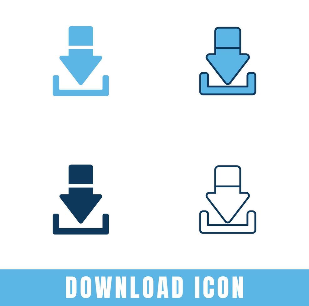 Simple Download icons in different designs set Stock Free