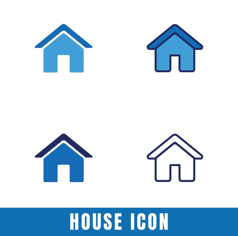 Simple House icons in different designs set Stock Free