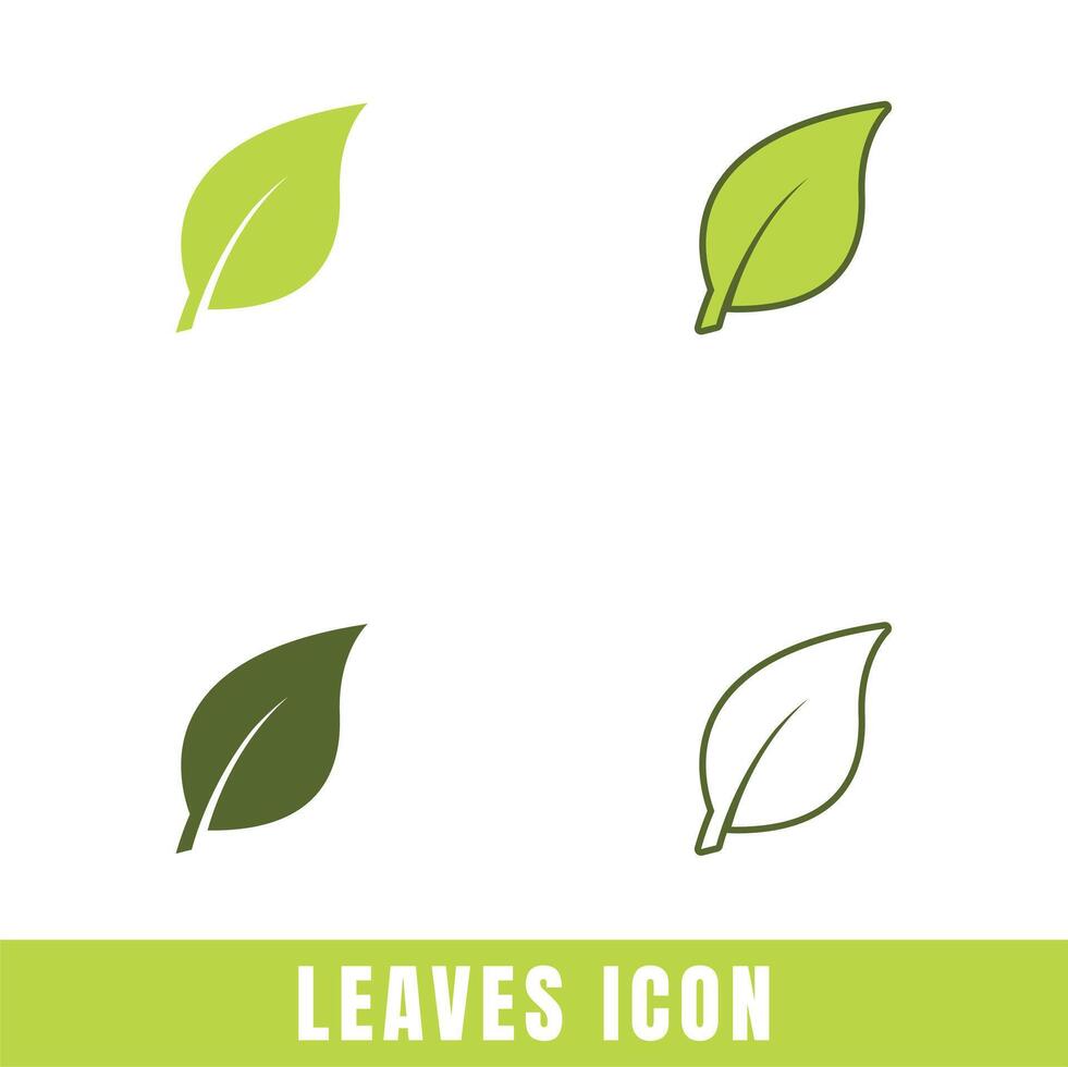 Simple Leaf icons in different designs set Stock Free