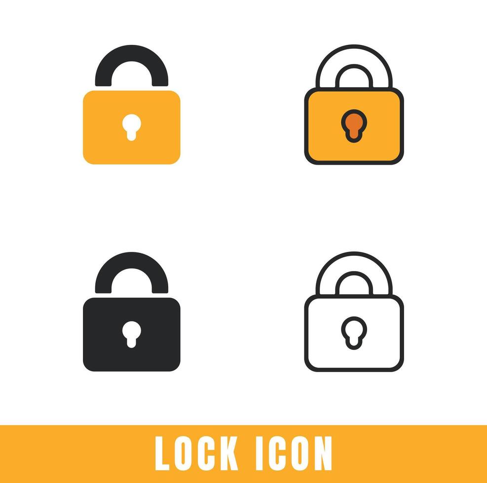 Simple Lock icons in different designs set Stock Free