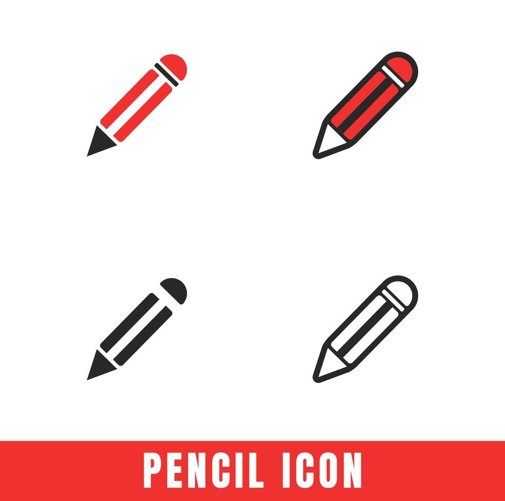 Simple Pencil icons in different designs set Stock Free