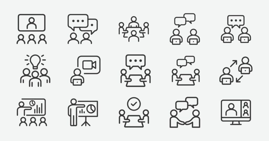 Simple Set of Business People Related Vector Line Icons. Stock Free