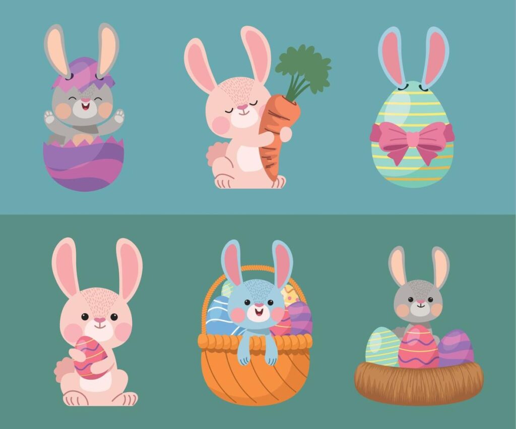 six easter season icons Stock Free