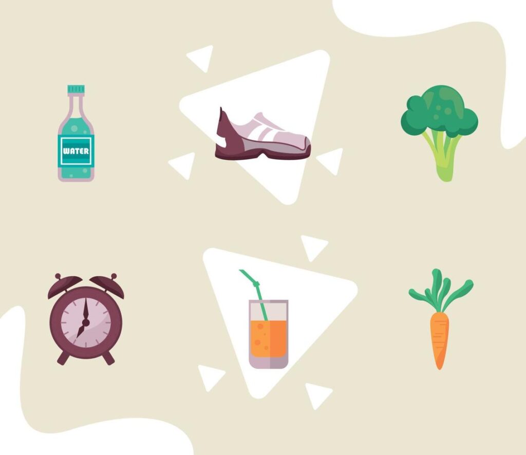 six health day icons Stock Free