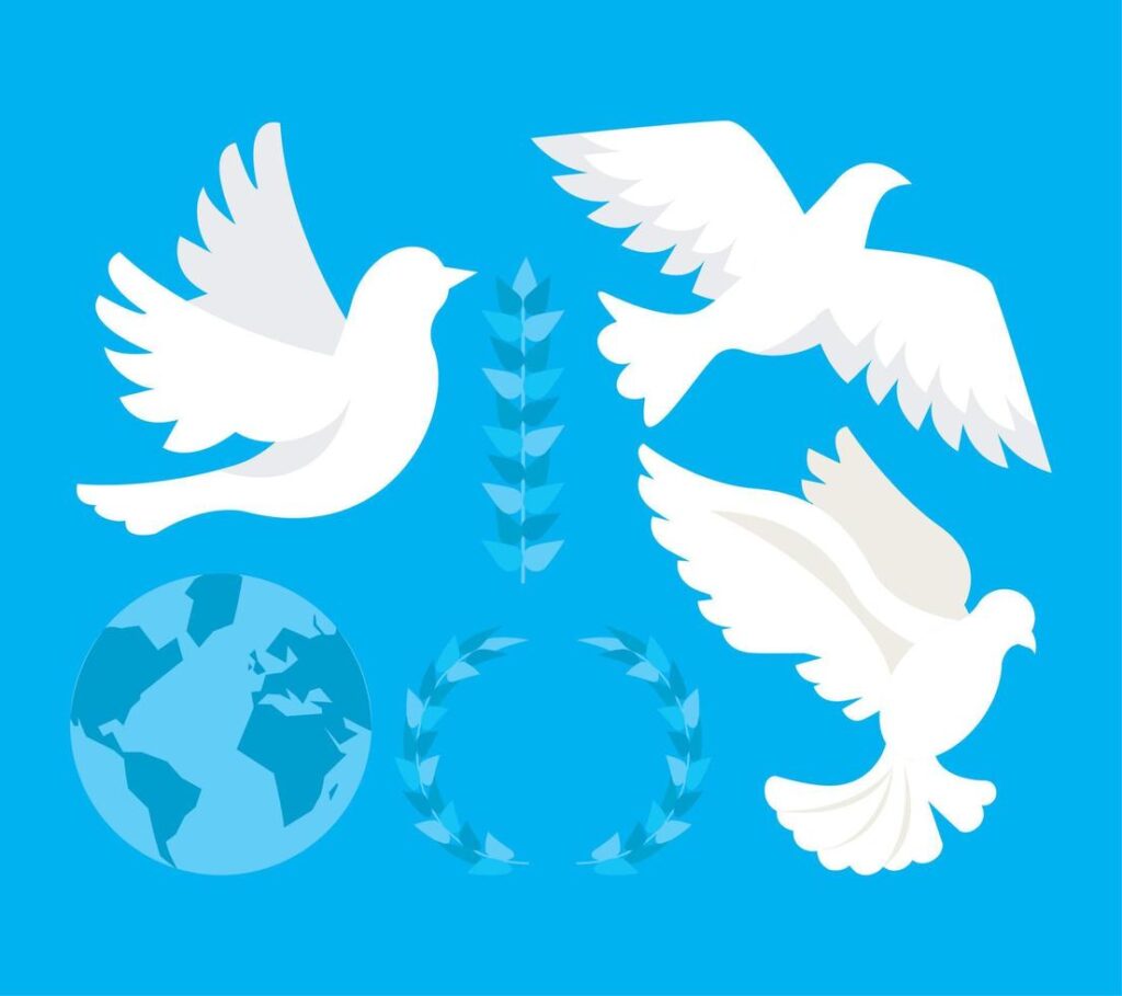 six peace day icons Stock Free