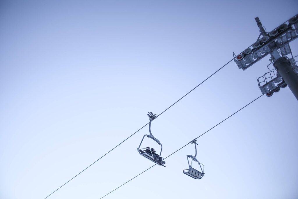 Sky and Ski Lift Minimal Free Photo