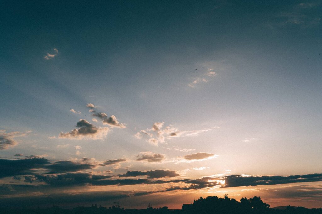 Sky with Clouds During Sunset Free Photo