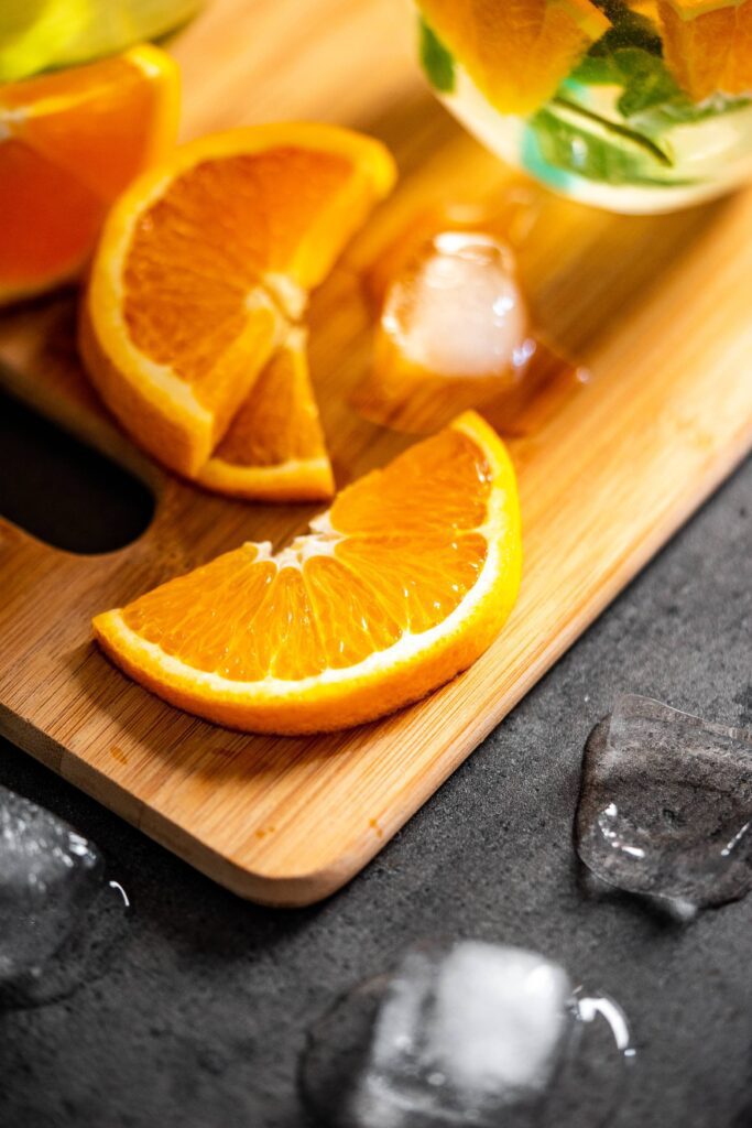 Sliced Orange on The Cutting Board Free Photo