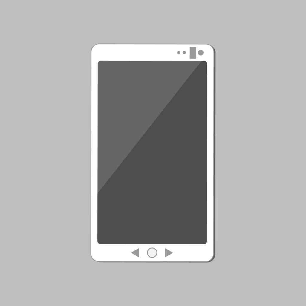 Smartphone with blank grey display icon. Mobile phone on grey background. Presentation template for mobile application or service. Isolated vector illustration closeup in flat design. Free Vector