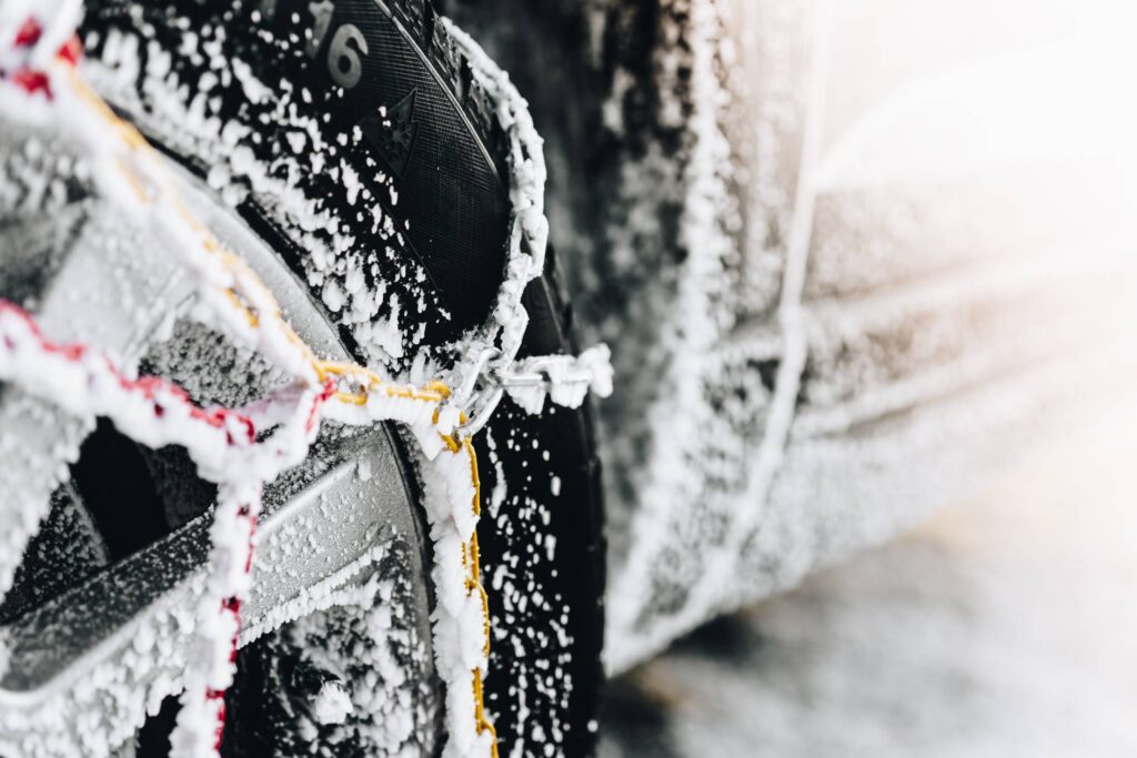 Snow Chains in Winter Free Photo