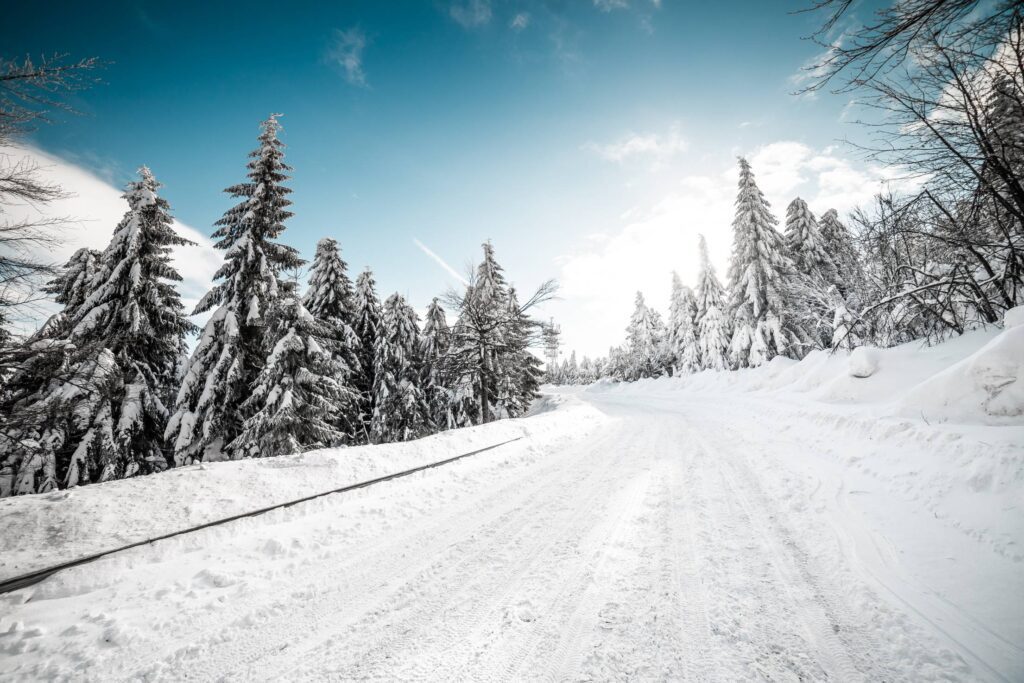 Snow Covered Road Free Photo