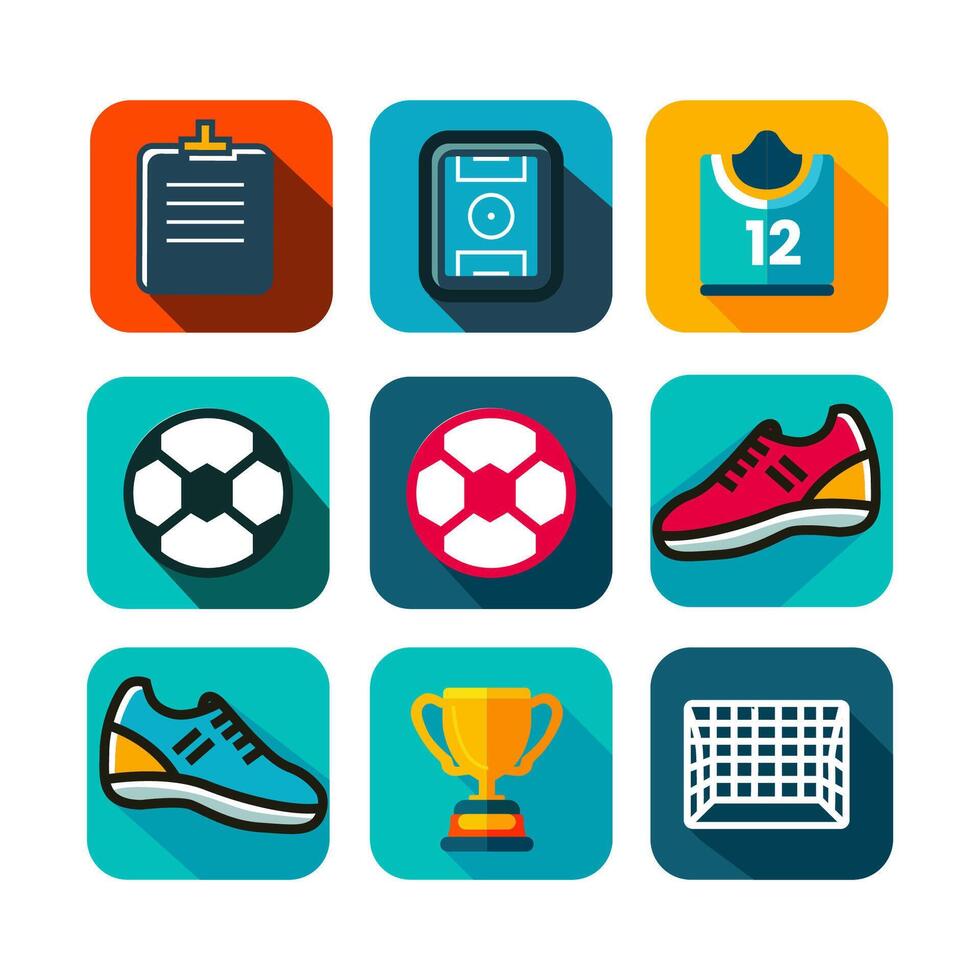 soccer icons illustration Stock Free