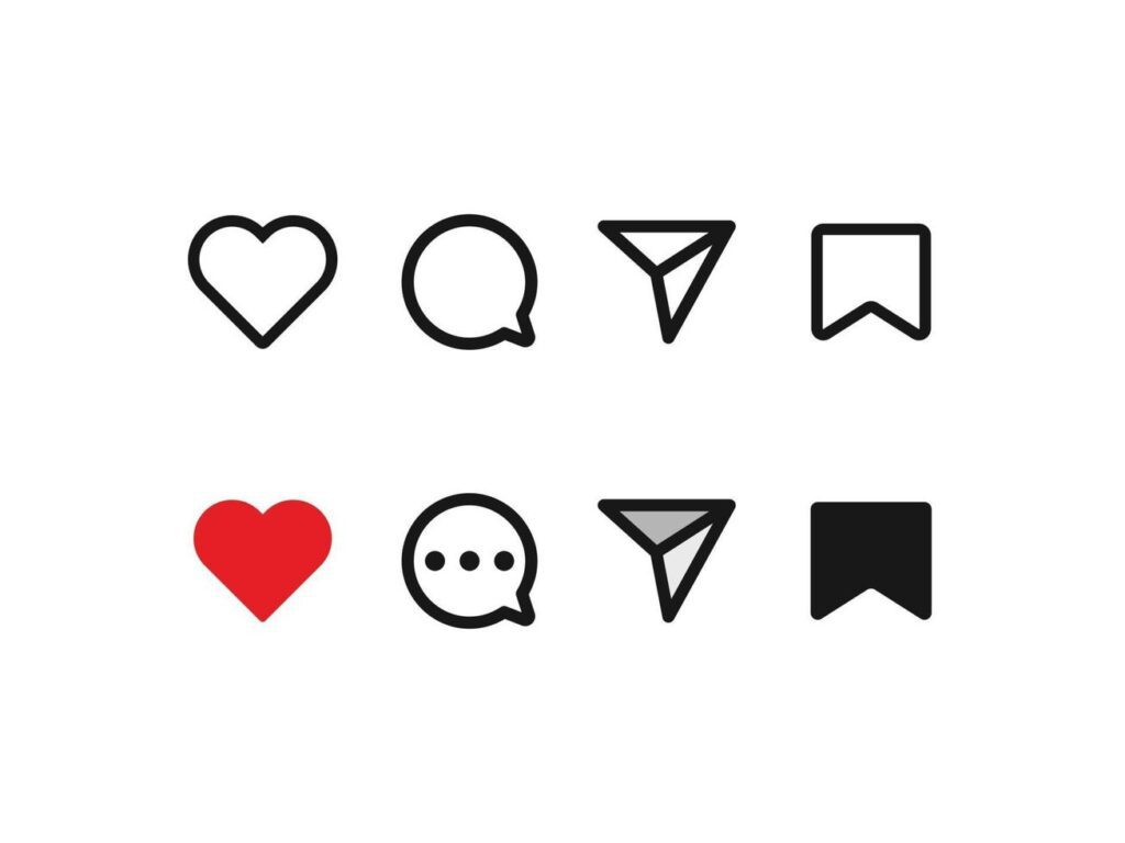 Social media icon, love icon, share icon Stock Free