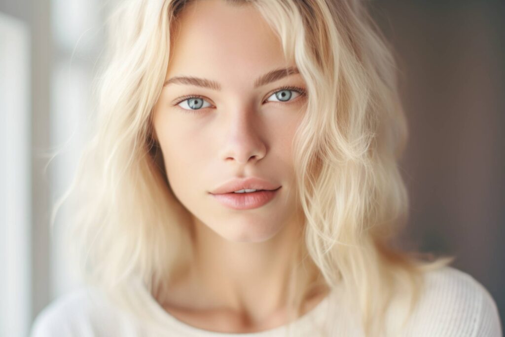 Soft Bright Portrait of Young Blonde Woman Stock Free